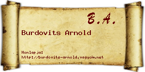 Burdovits Arnold névjegykártya