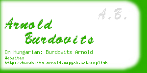 arnold burdovits business card